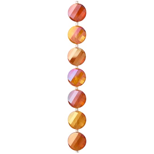 12 Pack: Amber Glass Faceted Round Beads, 18mm by Bead Landing™